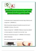 SC Manufactured Housing Salesperson  2025&sol;2026 Exam Questions with 100&percnt;  Correct Answers &vert; Latest Update