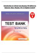 Introduction to Critical Care Nursing &ndash; Sole &ndash; 7th Edition &vert; Test Bank &vert; All Chapters &vert; Questions and Answers &vert; 2025-2026 Verified Material