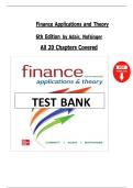 Test Bank - Finance Applications and Theory 6th Edition by Cornett&comma; Adair & Nofsinger&comma; All 1-20 Chapters Covered