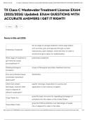 TX Class C Wastewater Treatment License EXAM &lpar;2025&sol;2026&rpar; Updated&colon; EXAM QUESTIONS WITH ACCURATE ANSWERS &vert; GET IT RIGHT&excl;&excl;