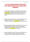 FL FTCE PROFESSIONAL EDUCATION  TEST BRAND NEW ACTUAL EXAM WITH  ANSWERS&period; 