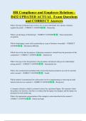 HR Compliance and Employee Relations -  D432 UPDATED ACTUAL  Exam Questions  and CORRECT Answers