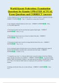World Karate Federation&colon; Examination  Questions for Kumite UPDATED ACTUAL   Exam Questions and CORRECT Answers