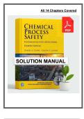 Solutions Manual &ndash; Chemical Process Safety 4th Edition &lpar;Crowl&rpar;