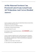 Ati Rn Maternal Newborn Cms Proctored Latest Exam Actual Exam All 70 Questions And Correct Detailed Answers