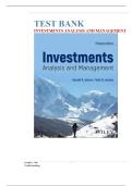 Test Bank for Investments Analysis and Management&comma; 15th Edition by Gerald R&period; Jensen&vert; 9781394243754&vert; All Chapters&vert; UPDATED