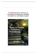 Test Bank &ndash; Theory and Practice of Counseling and Psychotherapy&comma; 11th Edition by Gerald Corey &lpar;ISBN&colon; 9780357764428&rpar; &vert; Verified Q&A &vert; All Chapters