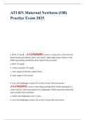 ATI RN Maternal Newborn &lpar;OB&rpar; Practice Exam 2025