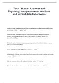 Teas 7 Human Anatomy and Physiology complete exam questions and verified detailed answers&period;