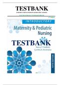 Test Bank For Introductory Maternity & Pediatric Nursing 5th Edition By Nancy Hatfield&semi; Cynthia Kincheloe Chapter 1-41&vert;Complete Guide A&plus;