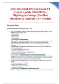 BSN 366 HESI RN Exit Exam V1 &lpar;Latest Update 2024&sol;2025&rpar; &ndash; Nightingale College &vert; Verified Questions & Answers &vert; A&plus; Graded