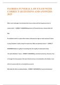 FLORIDA FUNERAL LAW EXAM WITH CORRECT QUESTIONS AND ANSWERS 2025