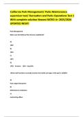 California Park Management&sol; Parks Maintenance supervisor test&sol; Recreation and Parks Operations Test 1 With complete solution Newest RATED A&plus; 2025&sol;2026 UPDATED NEW&excl;&excl; 