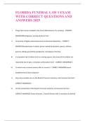 FLORIDA FUNERAL LAW I EXAM WITH CORRECT QUESTIONS AND ANSWERS 2025