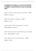 FLORIDA FUNERAL LAW EXAM WITH CORRECT QUESTIONS AND ANSWERS 2025