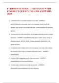 FLORIDA FUNERAL LAW EXAM WITH CORRECT QUESTIONS AND ANSWERS 2025