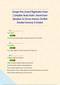 Georgia Pest Control Registration Exam &vert; Complete Study Guide &vert; Actual Exam Questions & Correct Answers &lpar;Verified Detailed Answers&rpar; A Graded&period;       