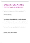 ASVAB PICAT VERIFICATION TEST MAIN LET EXAM WITH CORRECT QUESTIONS AND ANSWERS  2025