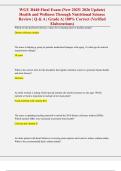 WGU D440 Final Exam &lpar;New 2025&sol; 2026 Update&rpar;  Health and Wellness Through Nutritional Science  Review &vert; Q & A &vert; Grade A&vert; 100&percnt; Correct &lpar;Verified  Elaborations&rpar;