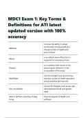MDC1 Exam 1 Key Terms & Definitions for ATI latest updated version with 100- accuracy&period;