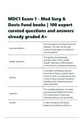 MDC1 Exam 1 - Med Surg & Davis Fund books  &vert; 100 expert curated questions and answers 