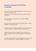 Breath test operator EXAM WITH ANSWERS