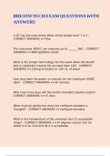 BREATH TECH EXAM QUESTIONS WITH ANSWERS