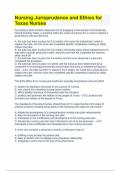 Nursing Jurisprudence and Ethics for Texas Nurses 2025&period;