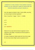 CHEMISTRY 101 FINAL EXAM IVY TECH NEWEST 2025&sol;2026 NEWEST ACTUAL EXAM WITH COMPLETE QUESTIONS AND VERIFIED ANSWERS &vert;ALREADY GRADED A&plus;&vert; 