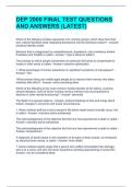 DEP 2000 FINAL TEST QUESTIONS AND ANSWERS &lpar;LATEST&rpar; 