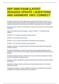 DEP 2000 EXAM &vert;LATEST 2024&vert;2025 UPDATE &vert; QUESTIONS AND ANSWERS 100&percnt; CORRECT 