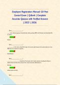 Employee Registration Manual&colon; GA Pest Control Exam &vert; Q-Bank &vert; Complete Accurate Quizzes with Verified Answers &vert; 2025 &vert; 2026&period;      