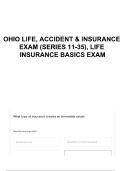 Ohio Life&comma; Accident & Health Insurance Exam &lpar;Series 11-35&rpar; 2025&ndash;2026 &vert; Life Insurance Basics Exam Questions & Study Guide PDF with Correct Answers