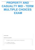 Property and Casualty Mid-Term Multiple Choice Exam 2025&ndash;2026 &vert; Insurance Licensing Practice Questions&comma; Study Guide & Correct Answers