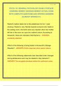 PSYCH 101 GENERAL PSYCHOLOGY EXAM 3 PORTAGE LEARNING NEWEST 2025&sol;2026 NEWEST ACTUAL EXAM WITH COMPLETE QUESTIONS AND VERIFIED ANSWERS &vert;ALREADY GRADED A&plus;&vert; 