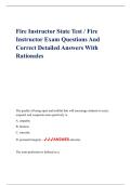 Fire Instructor State Test &sol; Fire Instructor Exam Questions And Correct Detailed Answers With Rationales