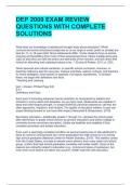 DEP 2000 EXAM REVIEW QUESTIONS WITH COMPLETE SOLUTIONS 