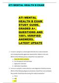 ATI MENTAL HEALTH B EXAM  ATI MENTAL  HEALTH B EXAM  STUDY GUIDE&period;  GRADED A&plus;&period;  QUESTIONS AND  100&percnt; VERIFIED  ANSWERS&period;  LATEST UPDATE 