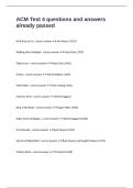 ACM Test 4 questions and answers already passed