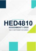 HED4810 Assignment 3 ANSWERS 2025 - Due September 2025