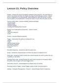Lesson 21&period; Policy Overview Questions and Answers 2025