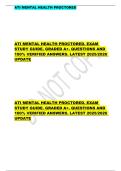                     ATI MENTAL HEALTH PROCTORED&period; EXAM  STUDY GUIDE&period; GRADED A&plus;&period; QUESTIONS AND  100&percnt; VERIFIED ANSWERS&period; LATEST 2025&sol;2026  UPDATE                        ATI MENTAL HEALTH PROCTORED&period; EXAM  STUDY GUIDE&period; GRADED A&plus;&period; QUESTIONS AND  100&percnt; VERIFIED AN