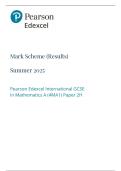 MARK SCHEME 2025IGCSE EDEXCEL PEARSON Mathematics A Paper 2 Higher 
