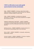 CRSS certification exam study guide QUESTIONS WITH ANSWERS