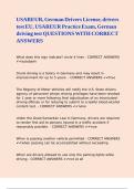 USAREUR&comma; German Drivers License&comma; drivers test EU&comma; USAREUR Practice Exam&comma; German driving test QUESTIONS WITH CORRECT ANSWERS