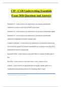 CIP - C120 Underwriting Essentials Exam 2026 Questions and Answers