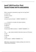 Jamf 100 Practice Test QUESTIONS WITH ANSWERS