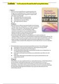 Test bank for Psychiatric Mental Health Nursing 9th Edition by Sheila L&period; Videbeck All Chapters 1-24
