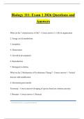 Biology 111&colon; Exam 1 2026 Questions and Answers