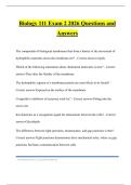 Biology 111 Exam 2 2026 Questions and Answers